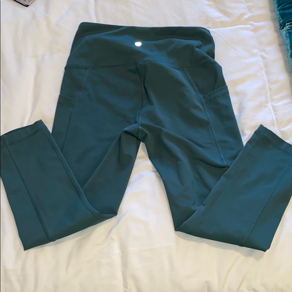 90 degree green crop leggings